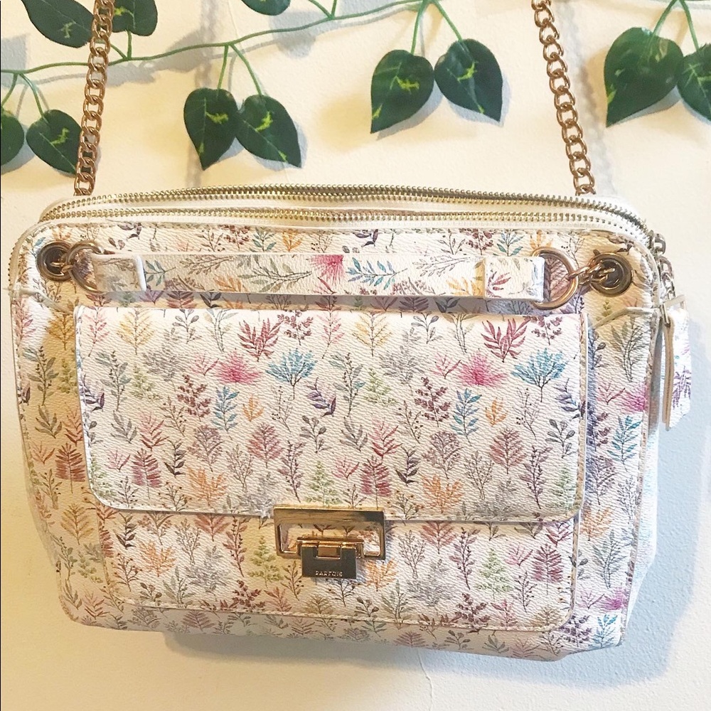 Parfois Colorful Botanical Leaf Shoulder Bag Purse Like New